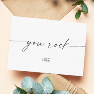 Modern Branded You Rock Thank You Card