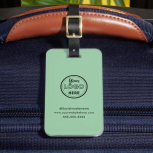 Modern Branding Minimalist Mint Green Promo Logo Luggage Tag