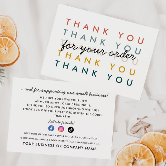 Modern Branding Small Business Order Packing Thank You Card (Creator Uploaded)
