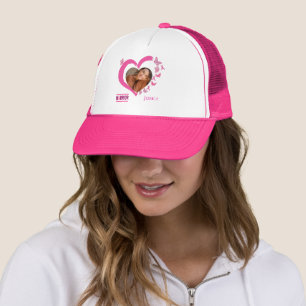 Modern Breast Cancer Awareness Warrior Photo Name  Trucker Hat