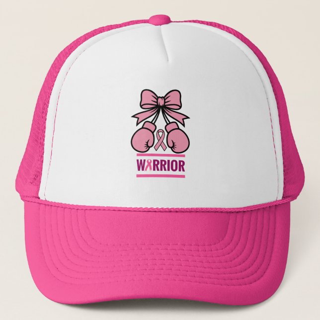 Modern Breast Cancer Awareness Warrior  Trucker Hat (Front)