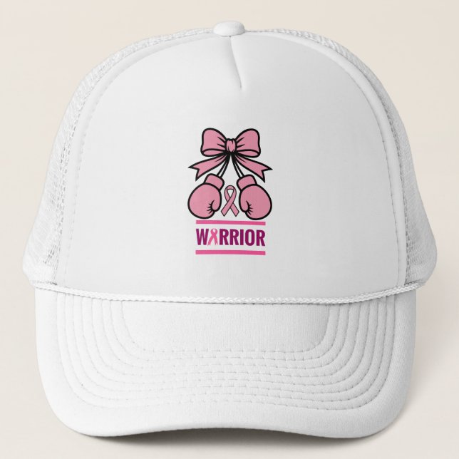 Modern Breast Cancer Awareness Warrior  Trucker Hat (Front)