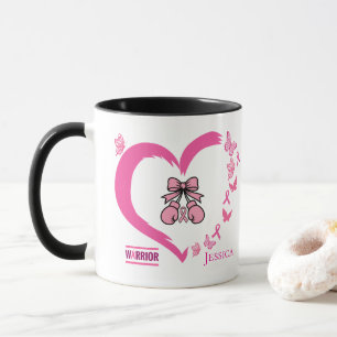 Modern Breast Cancer Warrior Customisable Name  Mug