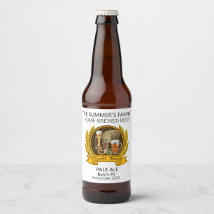 Modern Brewery Custom Craft Beer Watercolor Beer Bottle Label