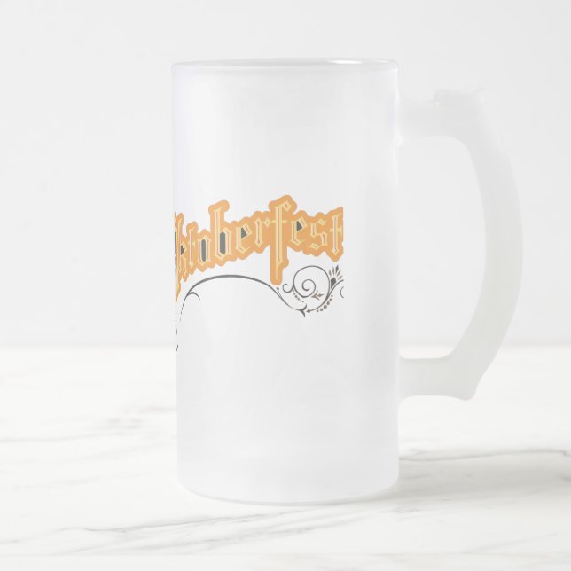Modern Brewing Oktoberfest Party Frosted Glass Beer Mug (Right)