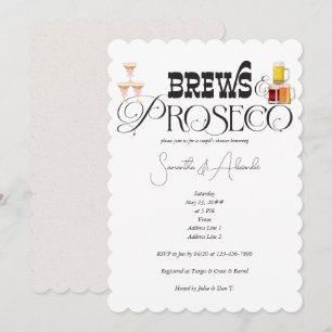 Modern Brews & Prosecco Couple's Wedding Shower Invitation