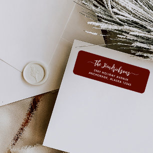 Modern Brick Red Script Family Christmas