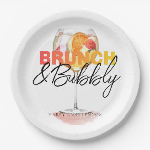 Modern Bridal Brunch and Bubbly  Paper Plate