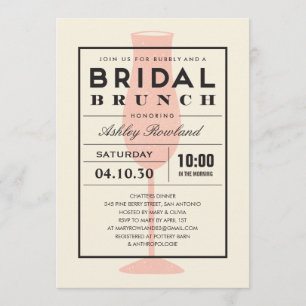 Modern Bridal Brunch Invitations
