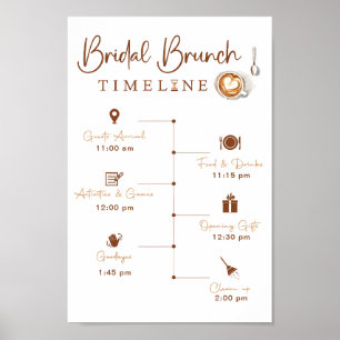 Modern Bridal Brunch Timeline Sign