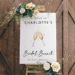 Modern Bridal Brunch Welcome Sign<br><div class="desc">Welcome your guests to a modern bridal brunch with our "Modern Bridal Brunch Welcome Sign." This minimalist sign features black and white calligraphy and a chic champagne flute design, perfect for a spring or summer celebration. It will add a touch of sophistication to your brunch welcome sign and set the...</div>