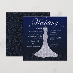 Modern bridal dress wedding invitation Postcard