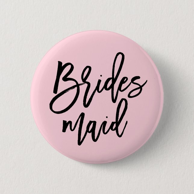 Modern Bridal Party Bridesmaid 6 Cm Round Badge (Front)