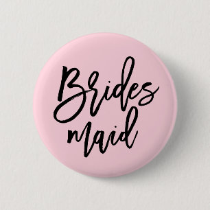 Modern Bridal Party Bridesmaid 6 Cm Round Badge