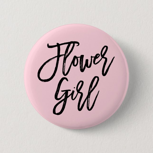 Modern Bridal Party Flower Girl 6 Cm Round Badge (Front)
