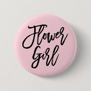 Modern Bridal Party Flower Girl 6 Cm Round Badge