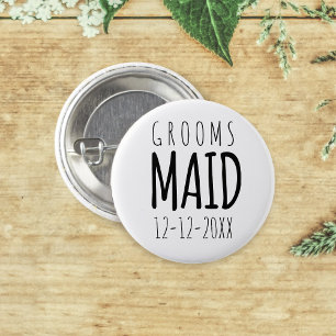 Modern Bridal Party Groomsmaid Wedding Favour 3 Cm Round Badge
