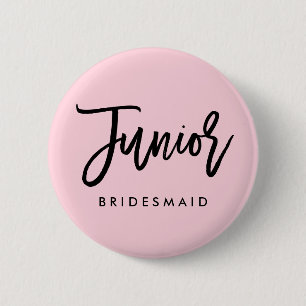 Modern Bridal Party Junior Bridesmaid 6 Cm Round Badge