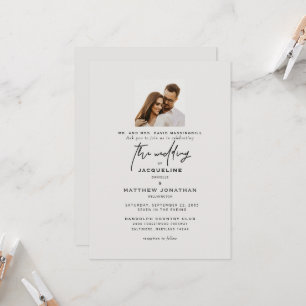 Modern Bridal Photo Wedding Invitation