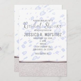 Modern Bridal Shower Blue Rain Invitations
