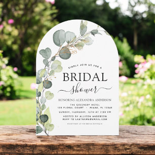 Modern Bridal Shower Botanical Eucalyptus Boho Invitation