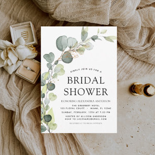 Modern Bridal Shower Botanical Eucalyptus Boho Invitation
