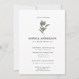 Modern Bridal Shower Botanical Eucalyptus Boho Invitation