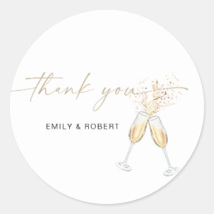 Modern Bridal Shower Classic Round Stickers