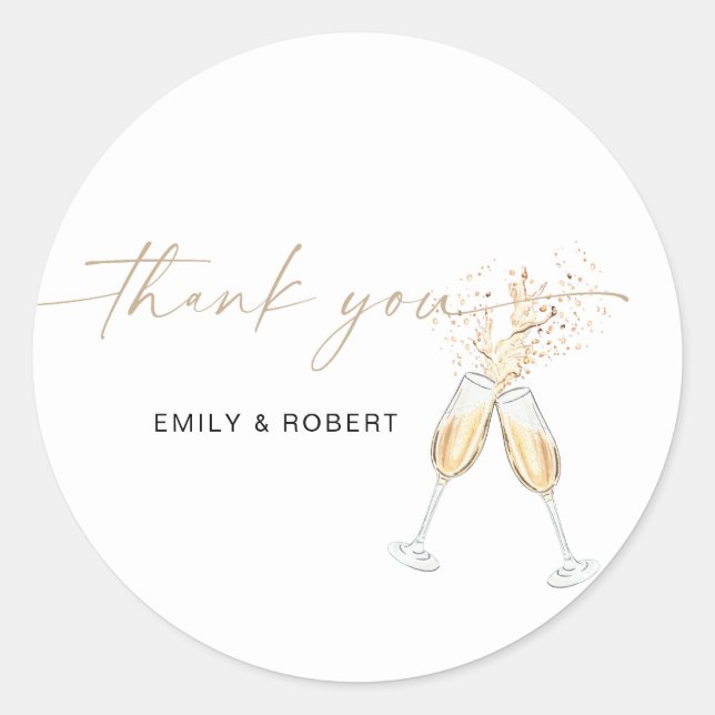 Modern Bridal Shower Classic Round Stickers (Front)