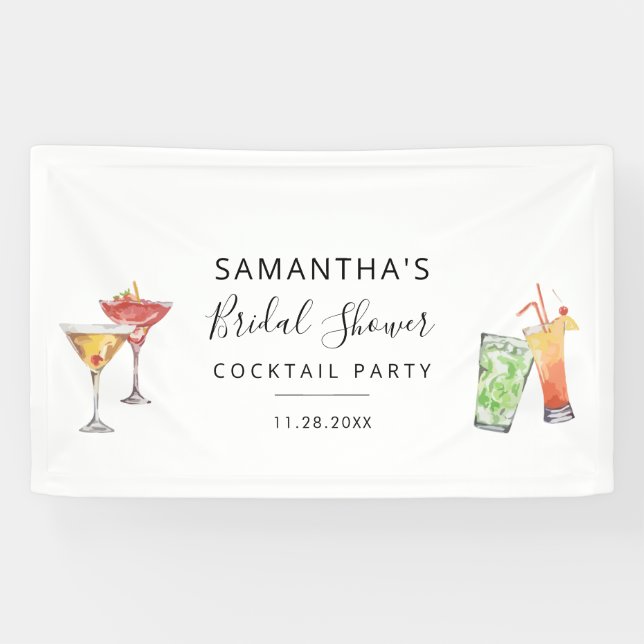 Modern Bridal Shower Cocktail Party Banner (Horizontal)