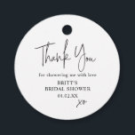 Modern Bridal Shower Favour Thank You Tag<br><div class="desc">Celebrate the joyous occasion of a bridal shower with these modern and stylish thank you tags. Perfect for bridal shower favours, these tags add a touch of elegance and sophistication to your gifts. With their sleek design and 'Thank You' message, these tags are a simple yet impactful way to show...</div>