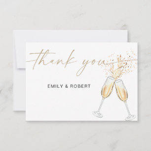 Modern Bridal Shower Flat Thank You Card