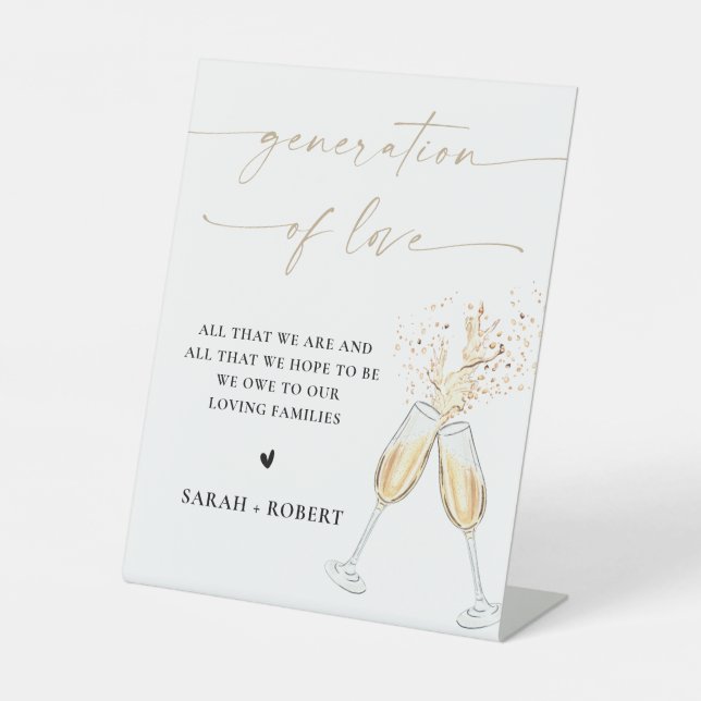 Modern Bridal Shower Generation of Love Sign (Front)