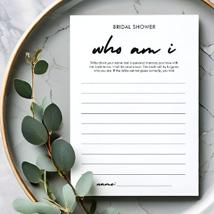 Modern Bridal Shower Memory Game Card