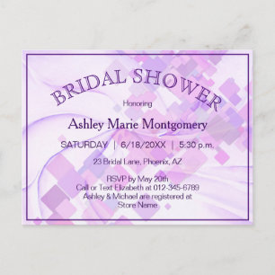 Modern Bridal Shower Pastel Purple Violet Template Postcard