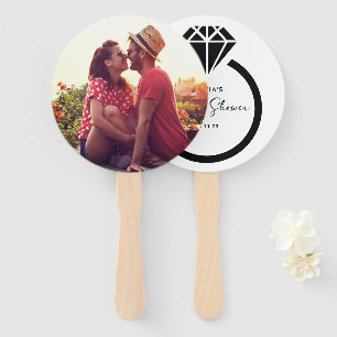 Modern Bridal Shower Photo  Hand Fan