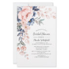 Modern Bridal Shower Pink Floral Invitation