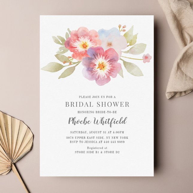 Modern Bridal Shower Watercolor Floral Budget (Creator Uploaded)