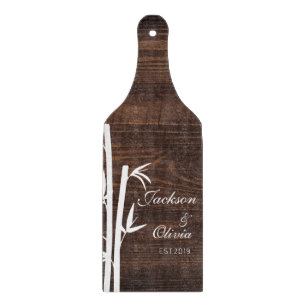 Modern Bride And Groom Custom Name And Date Cutting Board