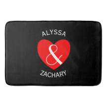 Modern Bride and Groom Red Heart Curved Text A29