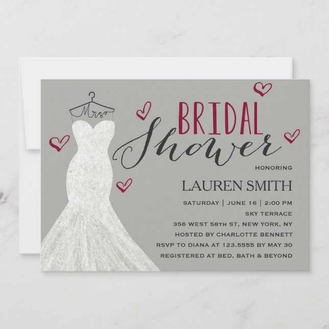 Modern Bride Burgundy | Bridal Shower Invitation (Front)