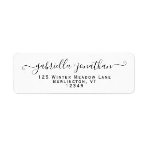 Modern Bride Groom Handwritten Return Address
