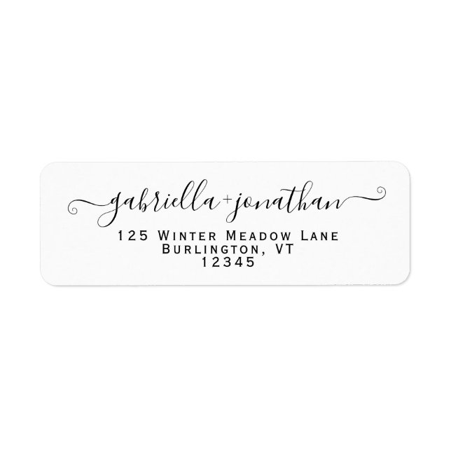 Modern Bride Groom Handwritten Return Address (Front)