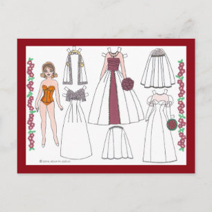 Modern Bride II Paper Doll Postcard