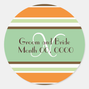 Modern Bride Monogram Wedding Sticker