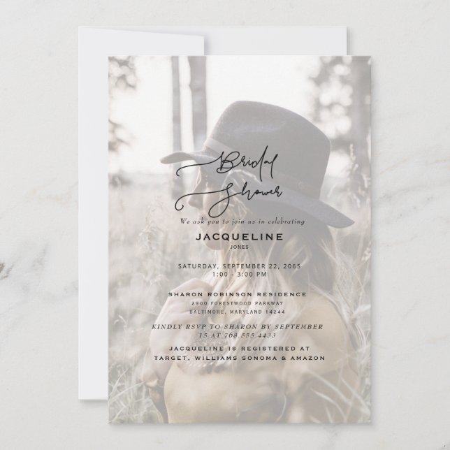 Modern Bride Photo Bridal Shower Invitation (Front)