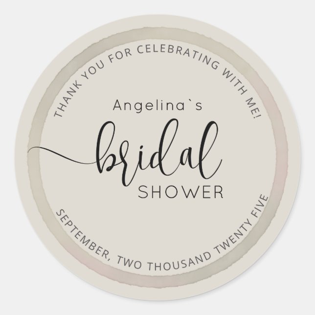 Modern Bride Shower Sticker  (Front)