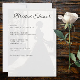 Modern Bride Silhouette Bridal Shower  Invitation