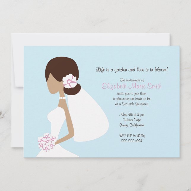 Modern Bride Silhouette Invitation (Front)