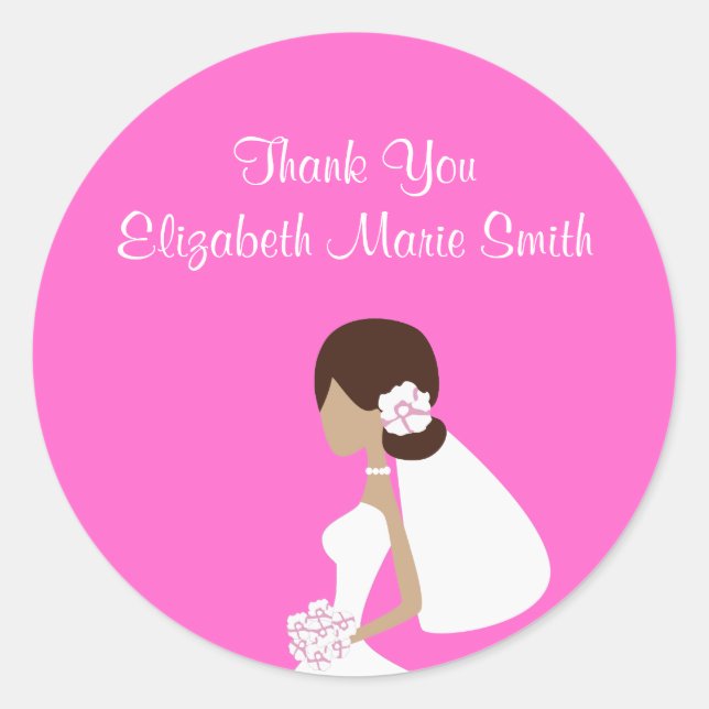 Modern Bride Silhouette Sticker (Front)